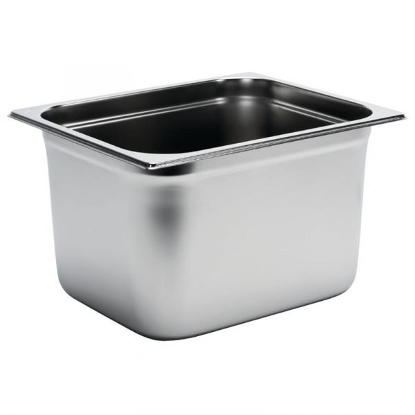 Vogue - Bac Alimentaire Inox GN 1/2 - H200mm x L325mm x 265mm / 14,4 Litres