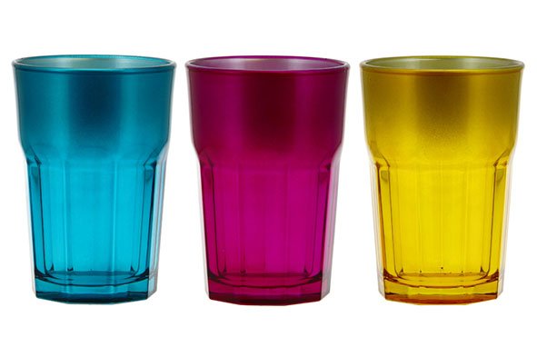 Medina - verre - 38CL - turquoise - lila - jaune - set/3