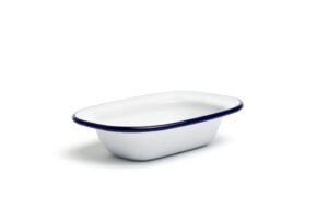 CUENCO RECTANGULAIRE ÉTAIN BLANC/BLEU 16CM