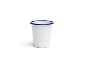 VASO PELTRE BLANCO/AZUL Ø8 H9cm