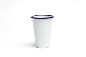 VASO ALTO PELTRE BLANCO/AZUL Ø8 H12cm