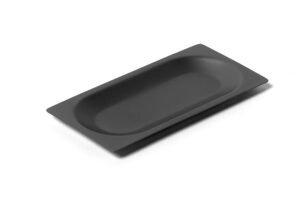 ASSIETTE 1/2 RACION OVAL LAB ICE NOIR 18/10